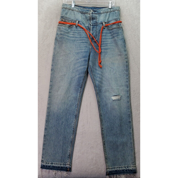 Hudson‎ Jeans Womens Size 26 Blue Denim Jessie Relaxed Cropped Recoil Button Fly - Picture 1 of 12